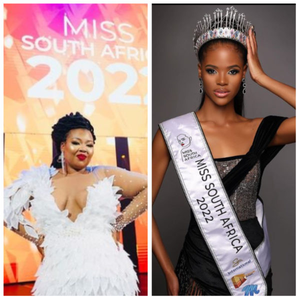 Anele Mdoda congratulates Ndavi Nokerii after being crowned Miss SA 2022